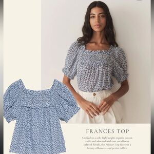 NWT dôen frances top in cornflower hillside bloom